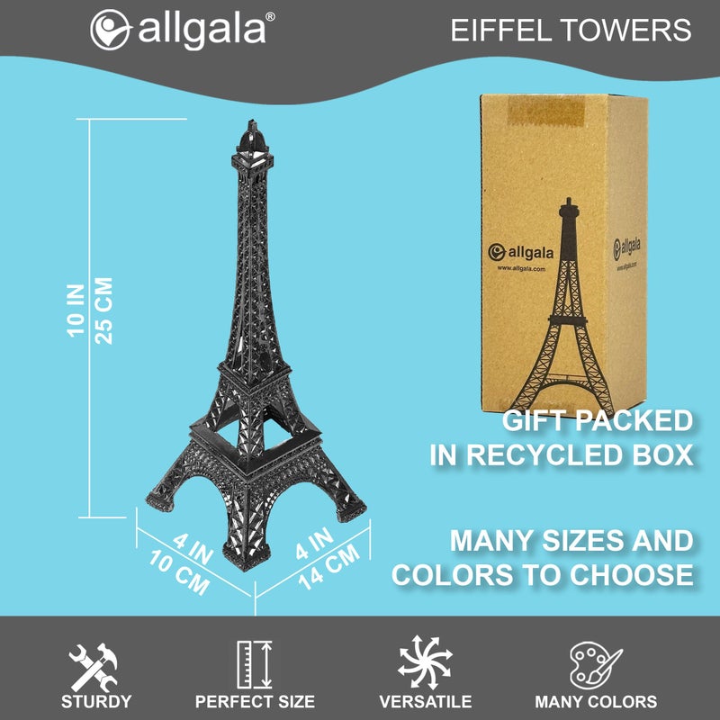 allgala تمثال برج إيفل 10" ديكور معدني سبائك، أسود - Image 2